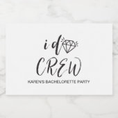 I Do Crewミニワインきらめくボトルラベル スパークリングワインラベル (シングルラベル)