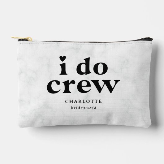 I Do Crew ウェディングパーティーのブライズメイドギフト アクセサリーポーチ (正面)
