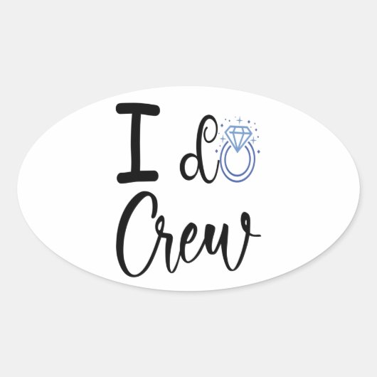 I Do Crew ウェディング ブライダル シャワー 楕円形シール (正面)