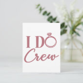 I Do Crew - 結婚式前の独身最後のパーティー ブライズパーティー ポストカード (スタンド正面)