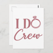 I Do Crew - 結婚式前の独身最後のパーティー ポストカード (正面/裏面)