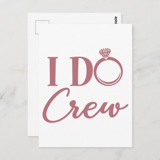 I Do Crew - 結婚式前の独身最後のパーティー ポストカード (正面/裏面)
