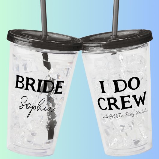 I Do Crew 花嫁の最後の夜 ブライズネーム アクリルタンブラー