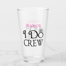 I Do Crew Black Pink Monogram結婚'sブライダルパーティ