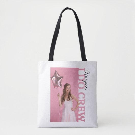 I Do Crew Bride Party Photo Tote Bag | Personalise トートバッグ (正面)