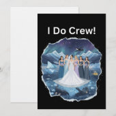 I do Crew Bridesmaid Winter Wedding Bachelorette 招待状 (正面/裏面)