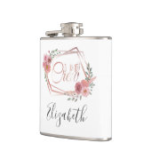 I Do Crew Pinkフローラ赤面ピンク花グリーン フラスク (左)