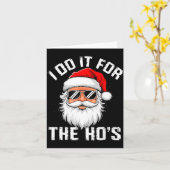 I Do It For The Hos Funny Inappropriate Christmas  カード (黄色い花)