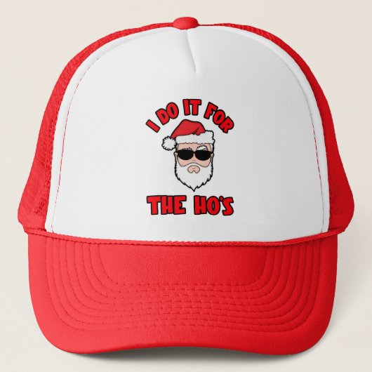 I DO IT FOR THE HO'S Santa Screwball Graphics キャップ (正面)