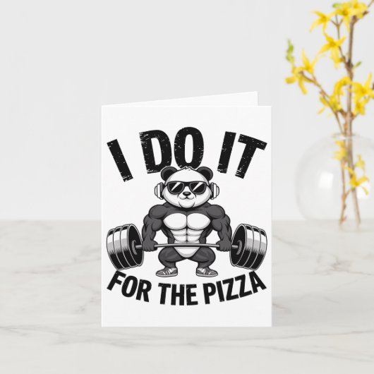 I Do It For The Pizza Barbell Bodybuilders Bodybui カード (黄色い花)