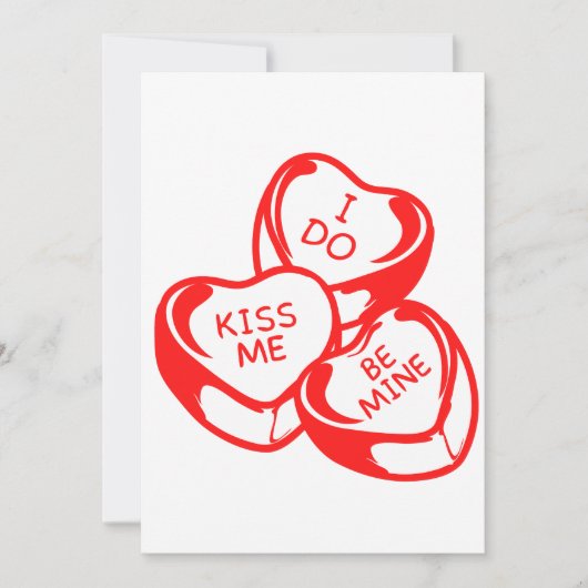 I Do Kiss Me Be Mine バレンタインデーの招待状 招待状 (正面)