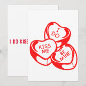 I Do Kiss Me Be Mine バレンタインデーの招待状 招待状 (正面/裏面)