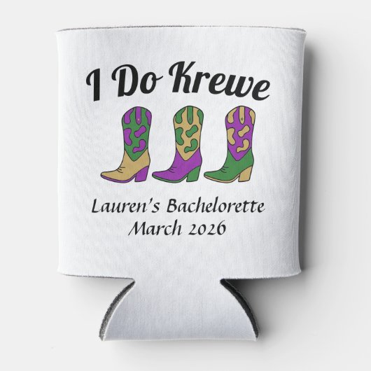 I Do Krewe Mardi Gras Bachelorette 缶クーラー (正面)