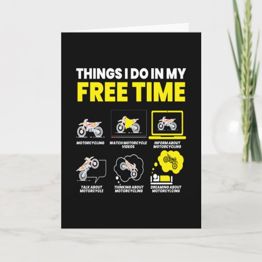 I Do My Free Time Bayckeバイクもしくは自転車に乗る人 カード (正面)