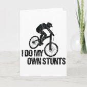 I Do My Own Stunts Downhill Biking Funny カード (正面)