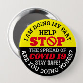 I DO MY Part - COVID 19 缶バッジ (正面&裏面)