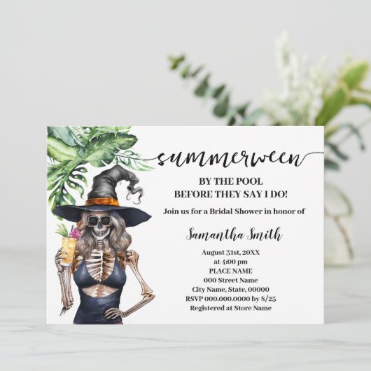 I do Party by the Pool Summerween Bridal Shower 招待状 (スタンド正面)