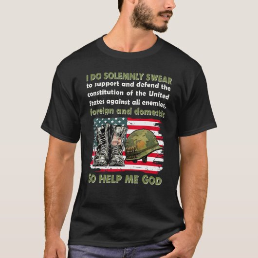 I Do Solemnly Swear So Help Me God American Flag V Tシャツ (正面)