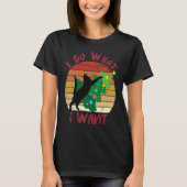 I Do What I Want Black Cat Christmas Tree Cat Tシャツ (正面)