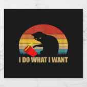 i do what i want cat t shirt ds4 スパークリングワインラベル (シングルラベル)