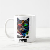I Do What I Want Cat With Sungles  コーヒーマグカップ (左)
