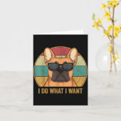 I Do What I Want French Bulldog Frenchie Master  カード (黄色い花)