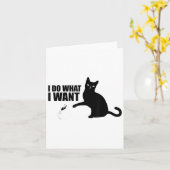 I Do What I Want Funny Cat Meme  カード (黄色い花)
