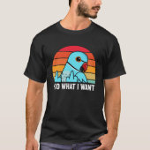I Do What I Want Parrot I Blue Indian Ringneck Tシャツ (正面)