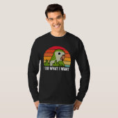 I Do What I Want Parrot I Green Monk Parakeet Quak Tシャツ (正面フル)
