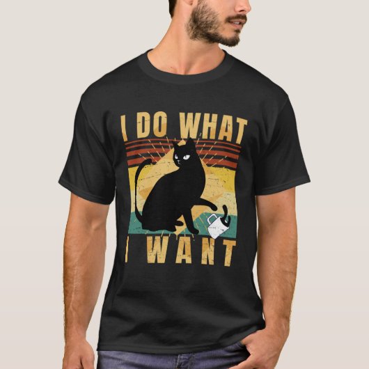 I Do What I Want With My Cat  Rebel Cat   Retro Tシャツ (正面)