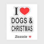 I DOGS & ❤️ CHRISTMAS I LOVE DOGS & CHRISTMA VINYL シール<br><div class="desc">私は❤️犬とクリスマス私は犬とクリスマスが大好きハート犬とクリスマス – あなたは?</div>