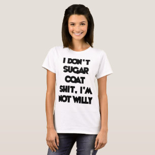 I DON_Tの砂糖のコートの失礼で攻撃的なスローガンの上メンズ Tシャツ