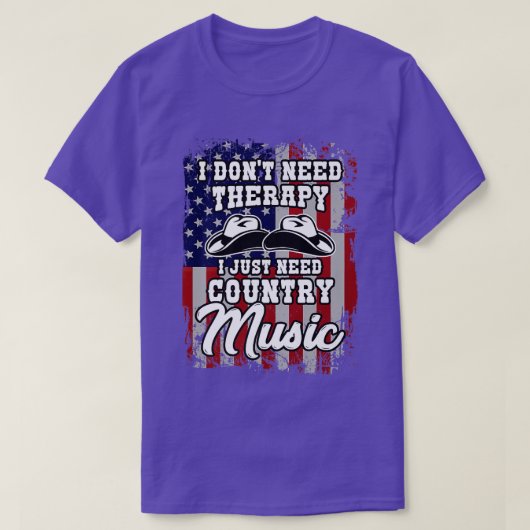 I don`t need therapy country music western america tシャツ (デザイン正面)