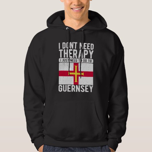 I don´t need Therapy I just need to go to Guernsey パーカ (正面)