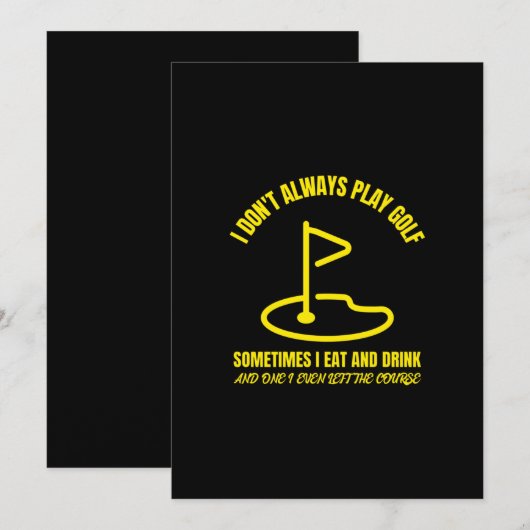 I dont always play funny golfing golfer golf サンキューカード (正面/裏面)