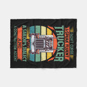 I Dont Curse I Speak Fluent Trucker With A Sailor フリースブランケット (正面(横))