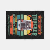 I Dont Curse I Speak Fluent Trucker With A Sailor  フリースブランケット (正面(横))