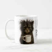 I don't do mornings funny cat caffeine コーヒーマグカップ (左)
