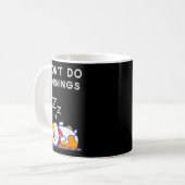 I Don't Do Mornings Funny Dog Sleeng コーヒーマグカップ (正面左)