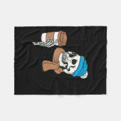 I Dont Do Winter Well Funny Coffee Skull フリースブランケット (正面(横))