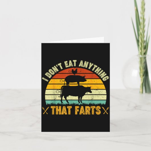 I Don't Eat Anything That Farts World Vegetarian D カード (正面)