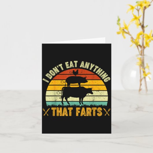 I Don't Eat Anything That Farts World Vegetarian D カード (黄色い花)