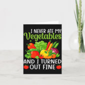 I Don't Eat Anything Vegetables Funny Vegetarian S カード (正面)