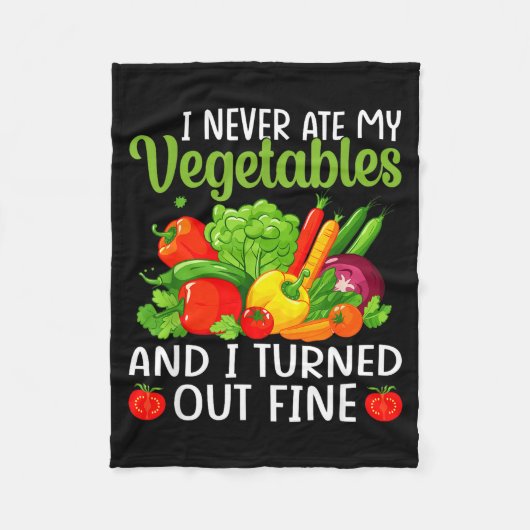 I Don't Eat Anything Vegetables Funny Vegetarian S フリースブランケット (正面)