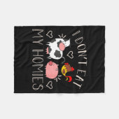 I Don't Eat My Homies - Funny Vegan And Vegetarian フリースブランケット (正面(横))