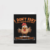I Don't Fart I Whisper In My Pants - Funny Chicken カード (正面)
