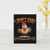 I Don't Fart I Whisper In My Pants - Funny Chicken カード (黄色い花)