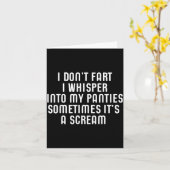 I Don't Fart I Whisper Into My Panties Funny  カード (黄色い花)