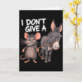 I Dont Give A Rats Mouse Donkey Funny Sarcastic An カード (黄色い花)