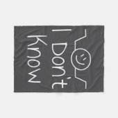 I Don't Know Hand Drawn Shrug Funny Men Women  フリースブランケット (正面(横))